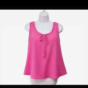 Avenue 100% Linen Sleeveless Top Blouse 14/16 XL Beach Summer #750